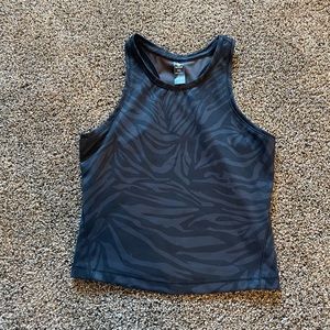 90° zebra print racer back tank top